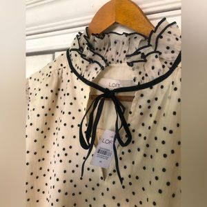 LOFT FRENCH POLKA DOT BLOUSE BNWT